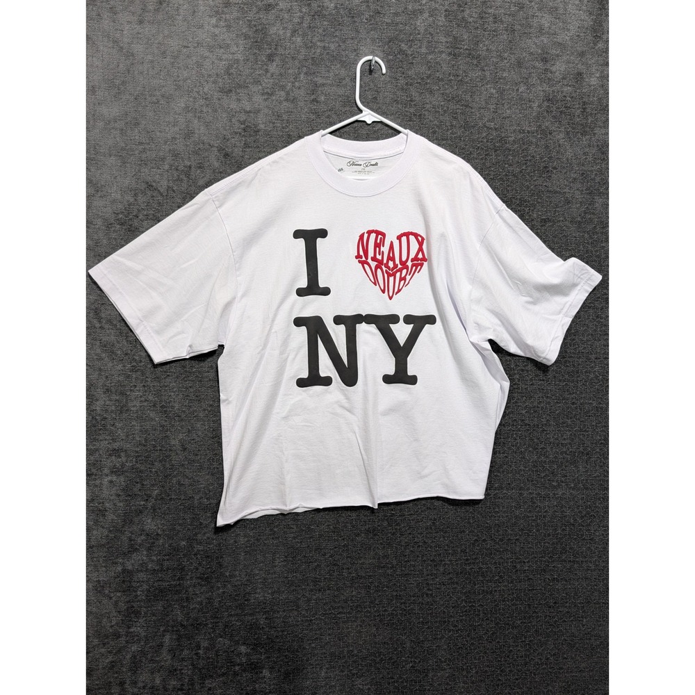 Neaux Doubt I Heart NY Graphic T-Shirt White Cotton Short Sleeve 2XL USA Made